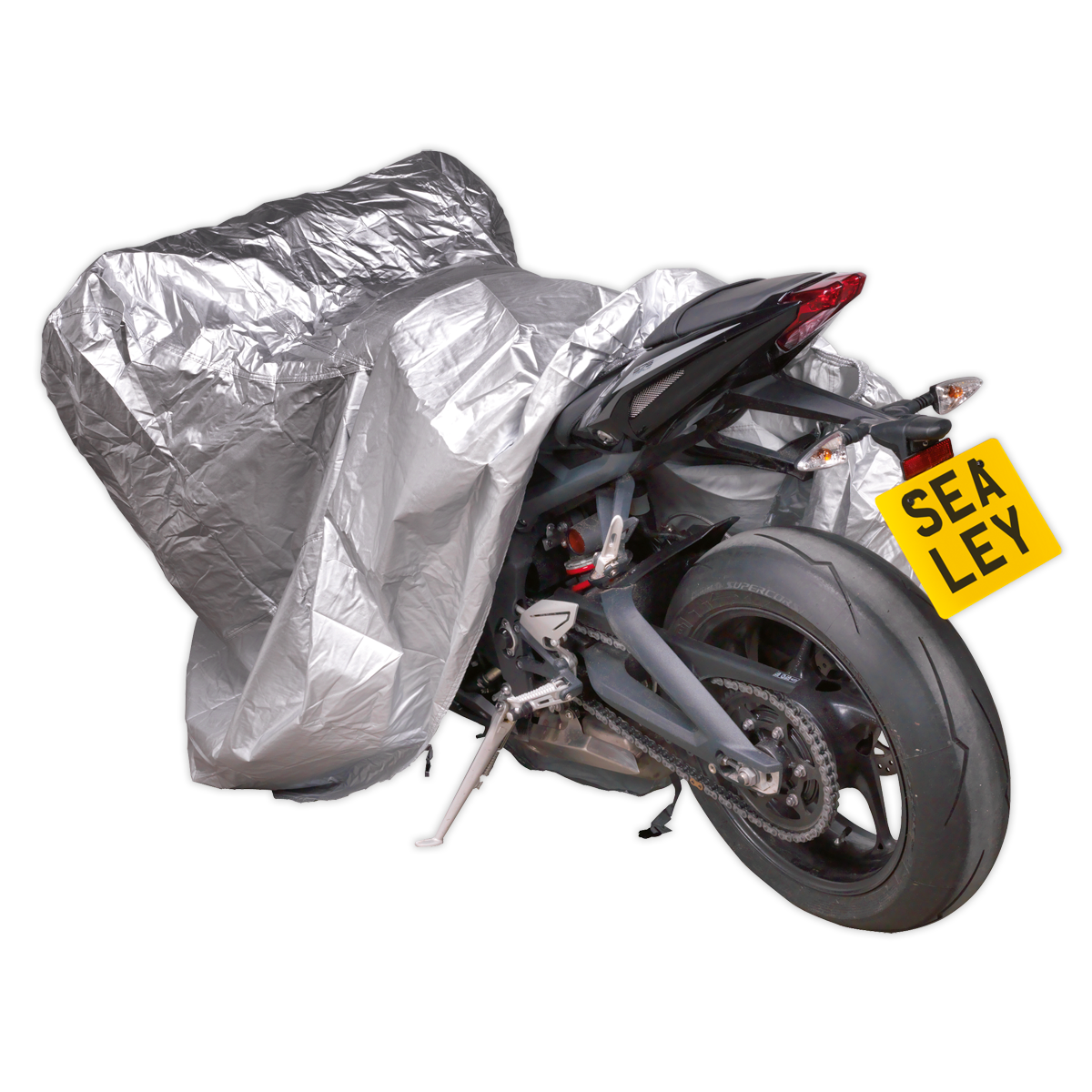 Sealey Medium Motorcycle Double Layer Cover 2320 x 1000 x 1350mm Silver MCM