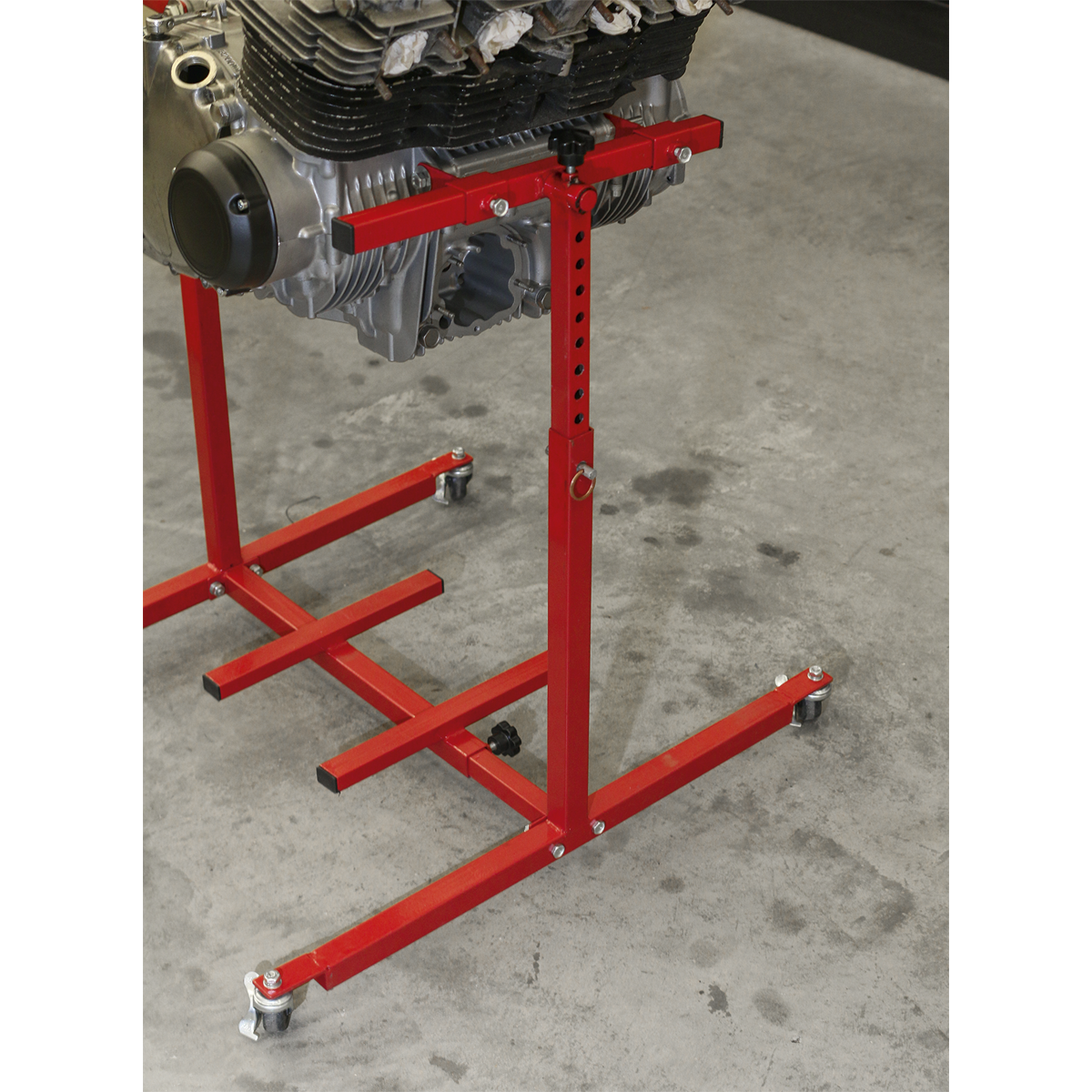 Sealey Engine Rebuild Stand - Multi Cylinder 75kg Capacity - Red/Black MES02