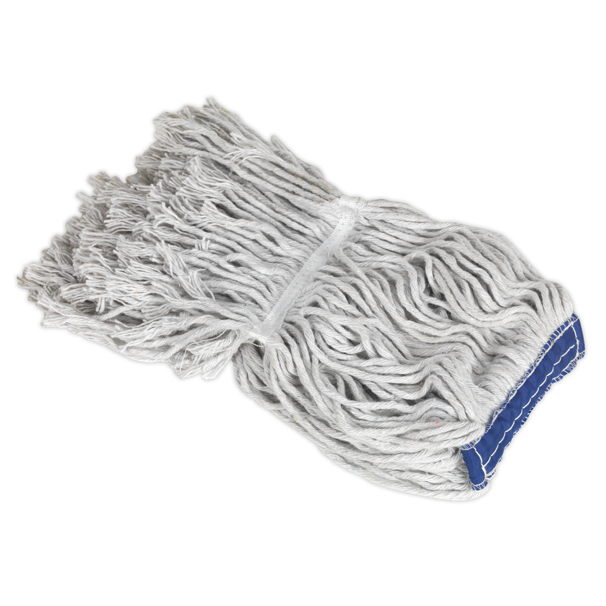Sealey Mop Head Cotton Replacement Cleaning For BM17 350g - White/Blue BM17R