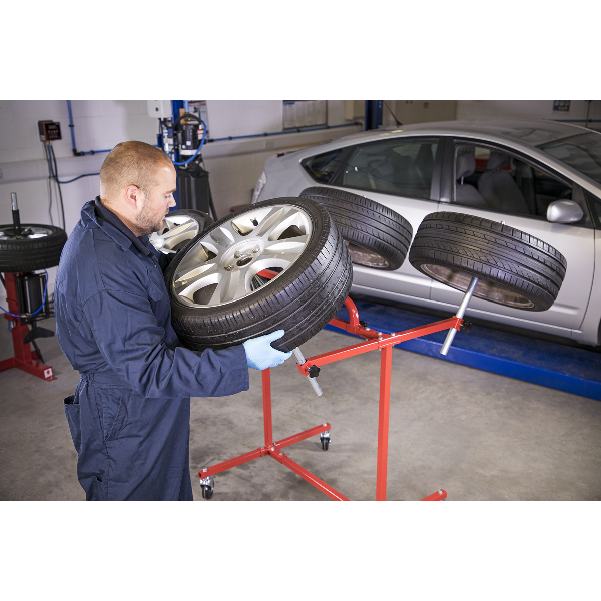 Sealey Alloy Wheel Painting/Repair Stand Heavy Duty - 4 Wheel Capacity MK71