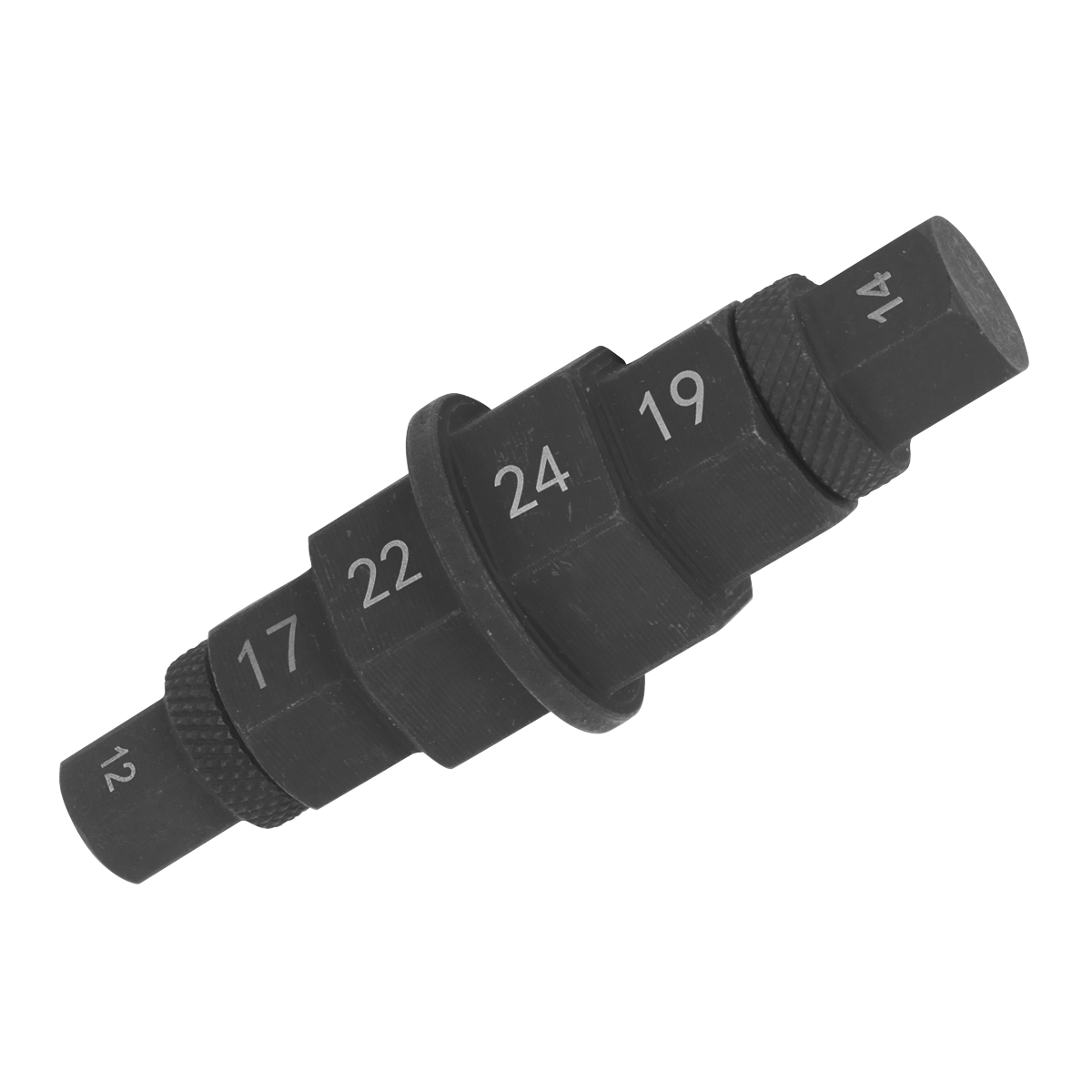 Sealey 12-24mm Motorcycle Spindle Tool Set 3/8'' Square 3 Pieces Black MS008