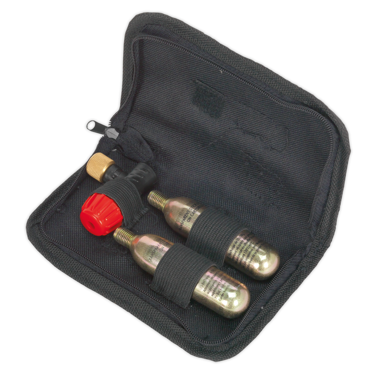 Sealey Motorcycle CO2 Emergency Tyre Inflator Kit With Schrader Adaptor MS087