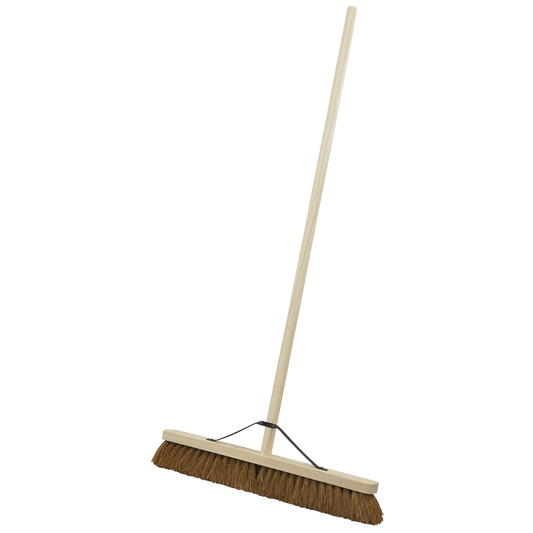 Sealey Broom 24" 600mm Soft Coco Bristle For Indoor & Outdoor Sweeping BM24S