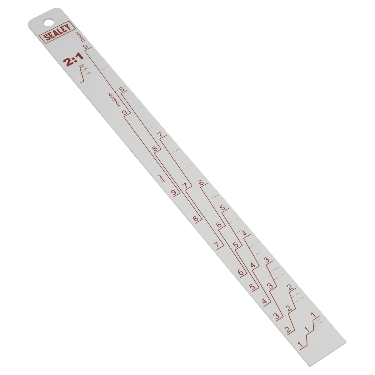 Sealey Aluminium Paint Measuring Stick 2-1/4-1 With Stamped Hole at Top PA04