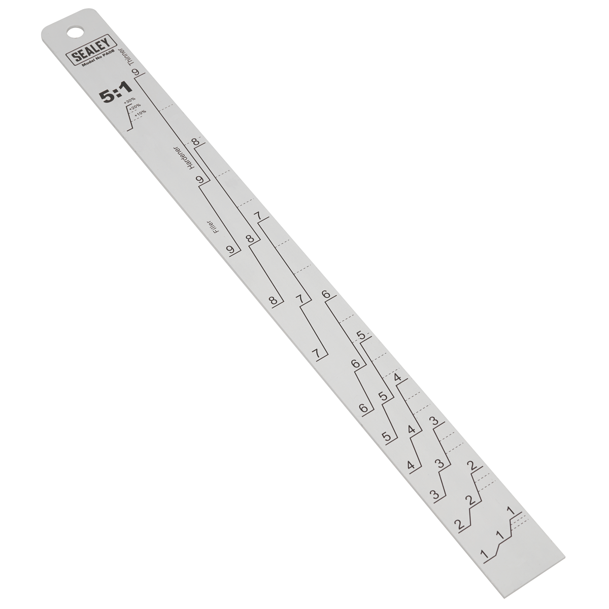 Sealey Aluminium Paint Measuring Stick 5:1 5:3 Ratio Double Side Design PA08