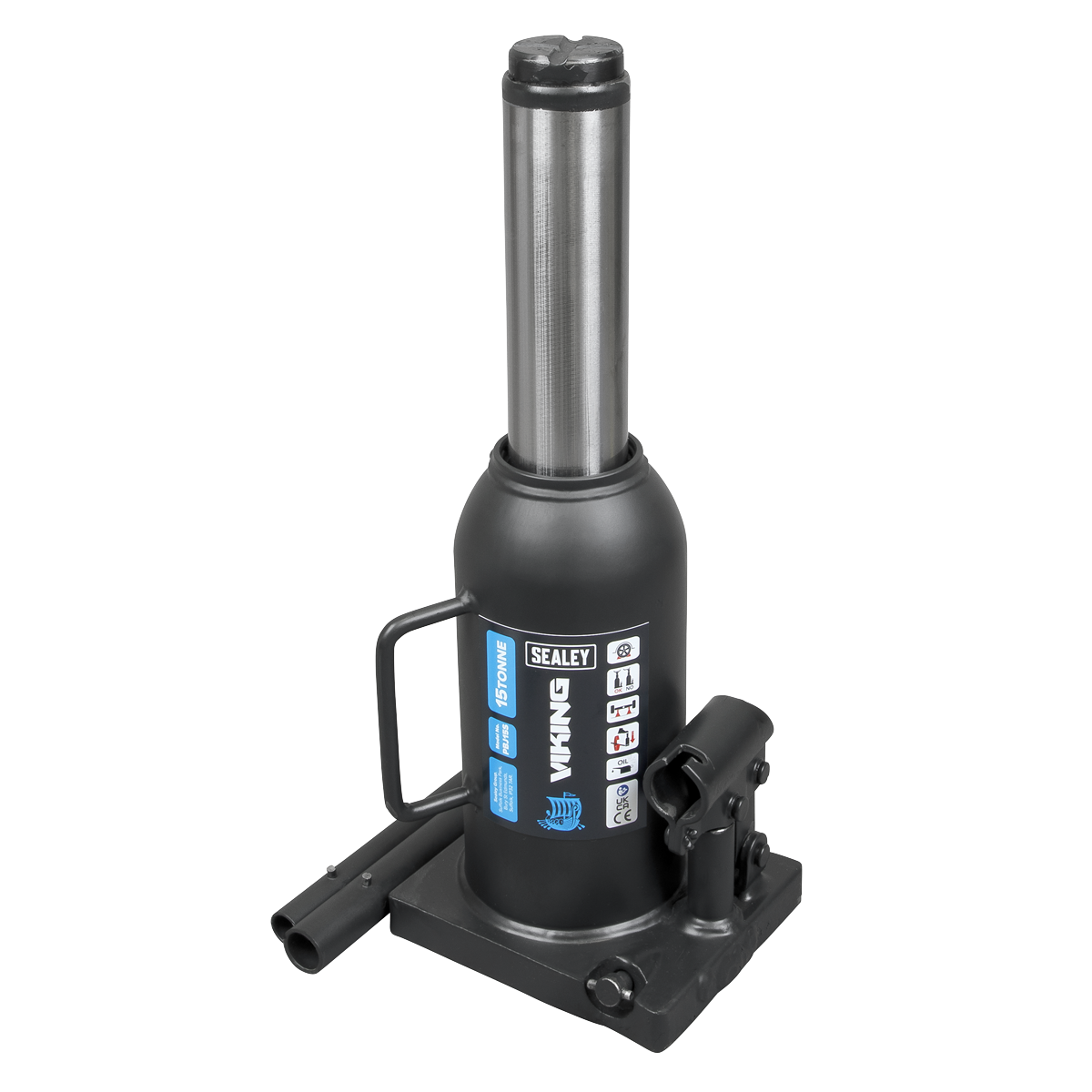 Sealey Bottle Jack Lift 15 Tonne With Overload Valve & 2-Piece Handle PBJ15S