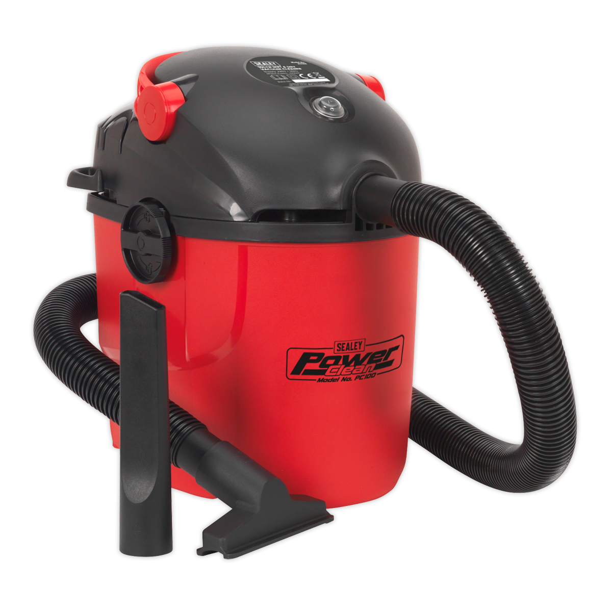 Sealey 230V 1000W Wet & Dry Vacuum Cleaner Lightweight 10L Red/Black PC100