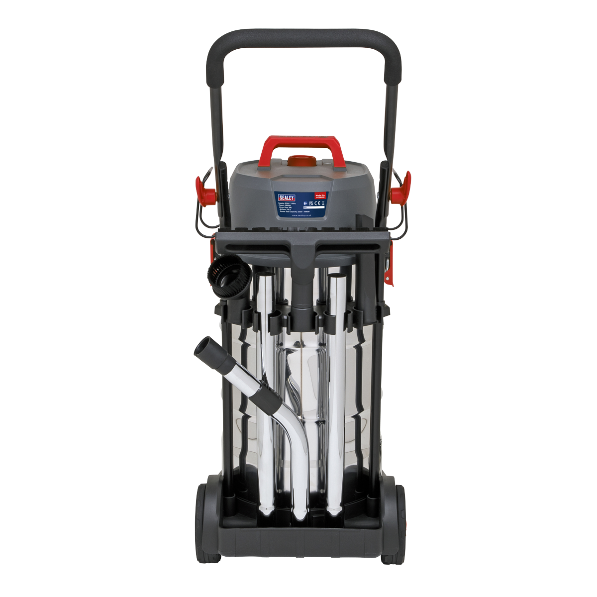 Sealey Vacuum Cleaner Industrial Dust-Free Wet/Dry38L 1500W/230V Filtration