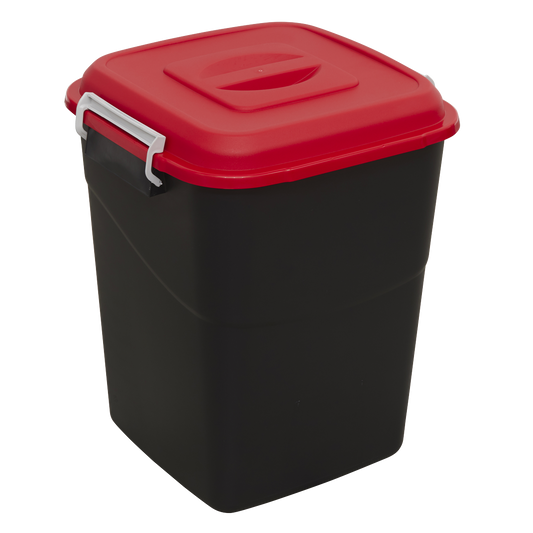 Sealey Durable Refuse Storage Bin Suitable For Outdoor Use 50 Litres Red BM50R