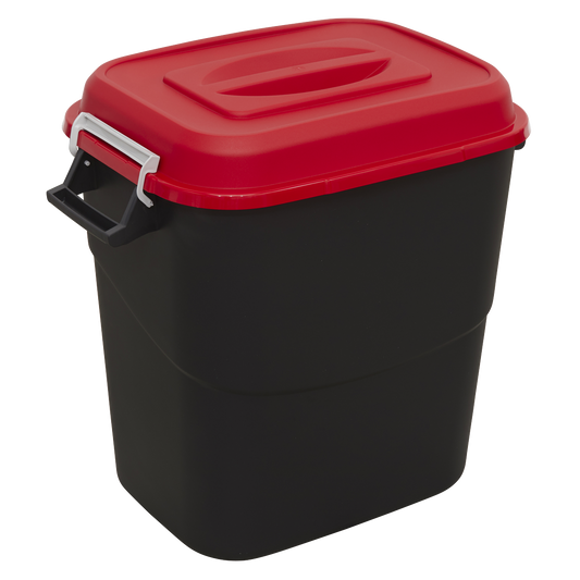 Sealey Durable Refuse Storage Bin Suitable For Outdoor Use 75 Litres Red BM75R