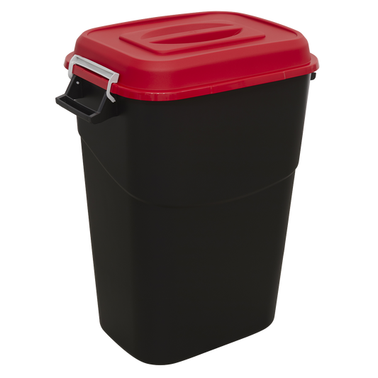 Sealey Durable Refuse Storage Bin Suitable For Outdoor Use 95 Litres Red BM95R