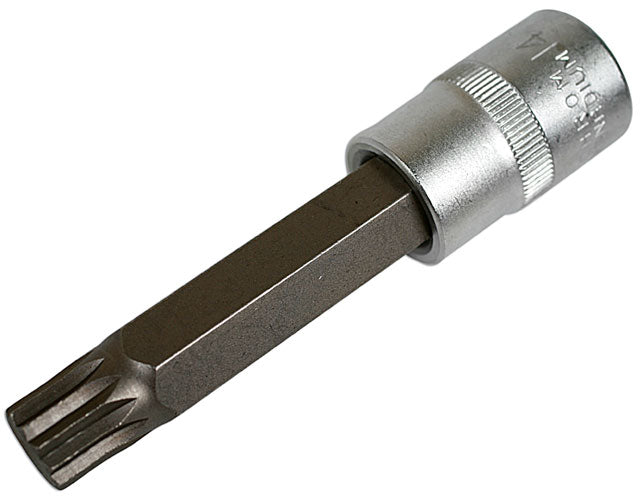 LASER 4147 Screwdriver M14 Spline Bit 1/2" Drive 100mm Chrome Vanadium Silicon