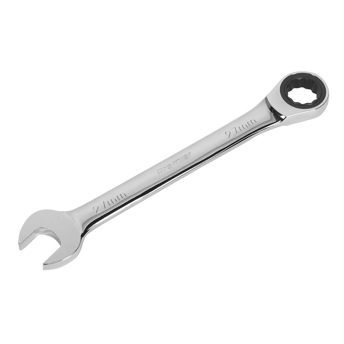 Sealey Ratchet Combination Spanner 72 Teeth Chrome Vanadium Steel 27mm RCW27