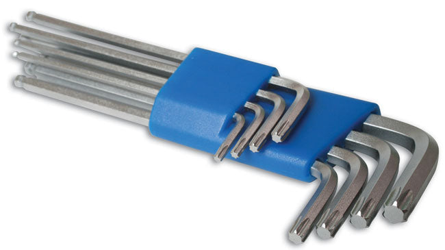 LASER 4180 Screwdriver 8pc Ball Ended Hex & Star Key Set S2 Steel 16 Sizes