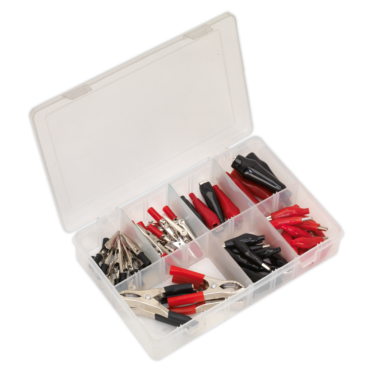 Sealey Crocodile Clip Assortment 60 Pieces Electric Connectors Red/Black AB023CA