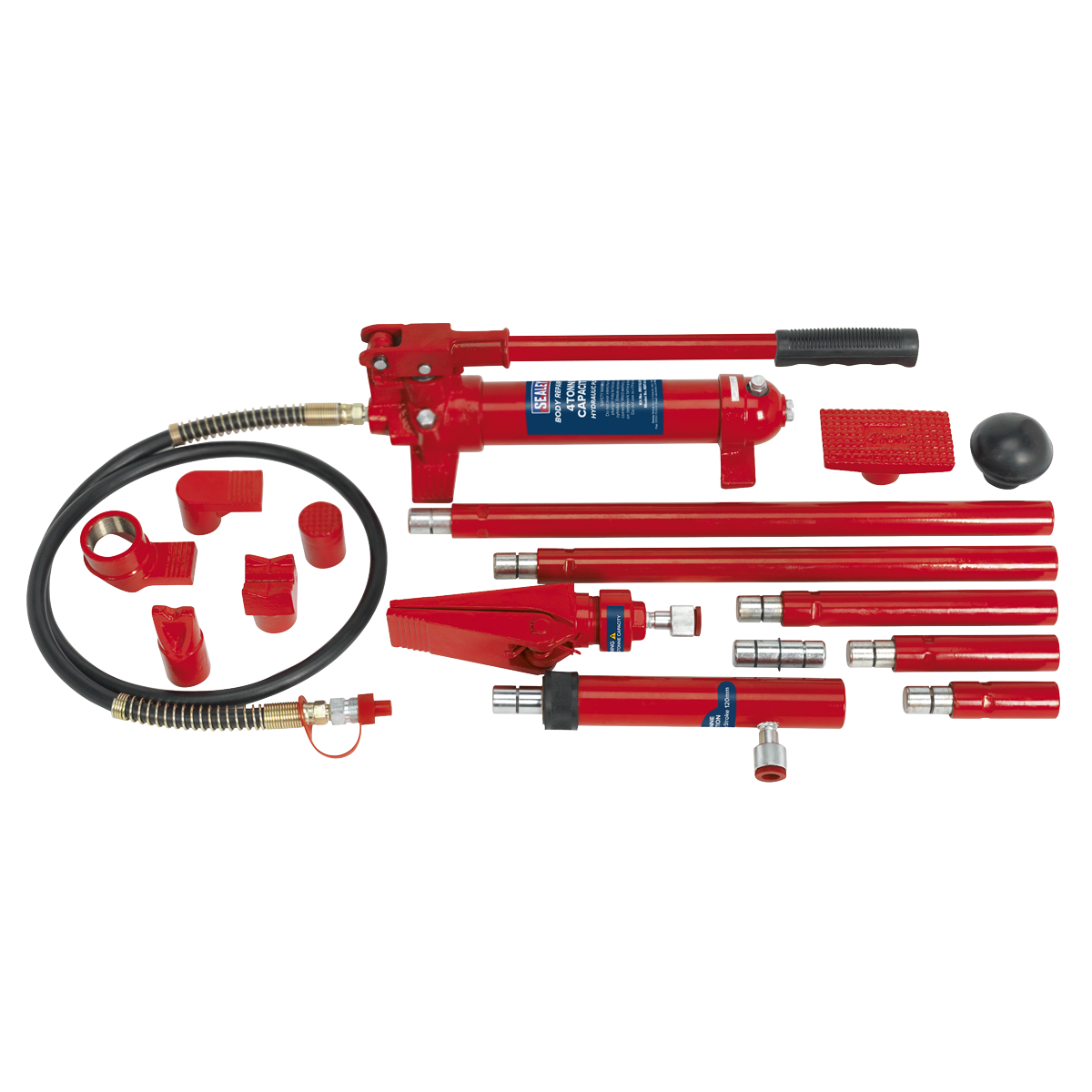 Sealey Hydraulic Body Repair Kit 4 Tonne Snap Type Pump Hose Ram Case RE97/4