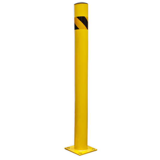 Sealey Safety Bollard With 200mm Square Base Plate 1200mm Yellow BOL1200