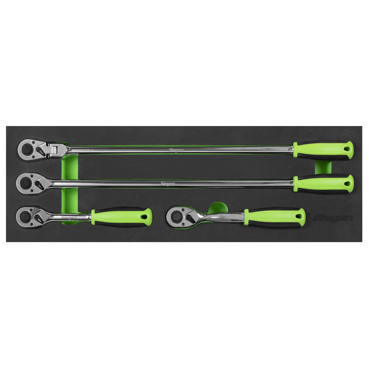 Sealey 4pc 1/2" Square Drive Ratchet Wrench Set Anti-Slip Comfort Grip S01231