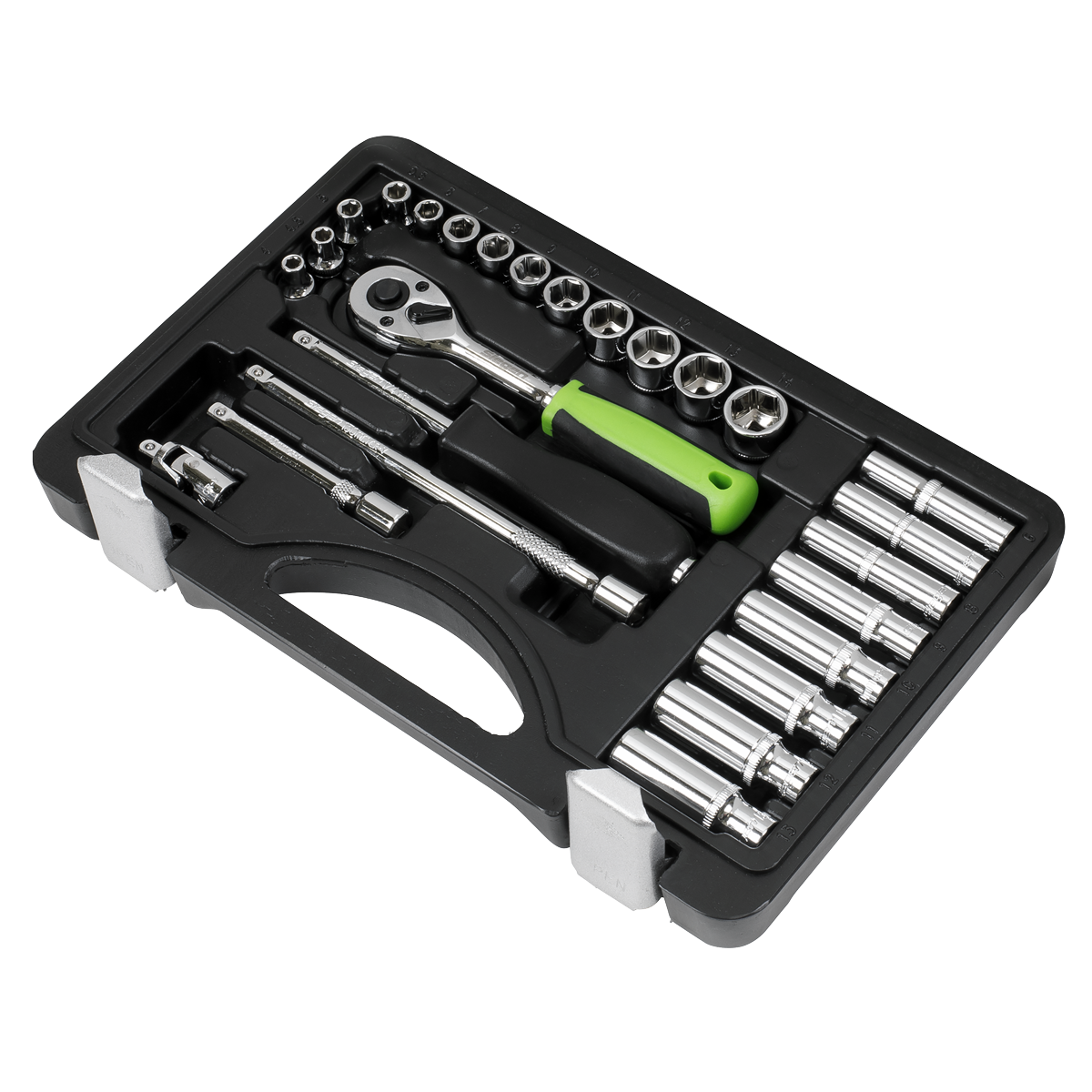 Sealey Socket Set 26 Pieces 1/4" Square Drive Metric With Mirror Finish S01234