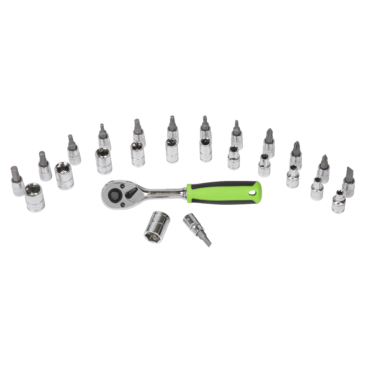 Sealey Socket & Socket Bit Set 27 Pcs 1/4" Square Drive WallDrive Metric S01241