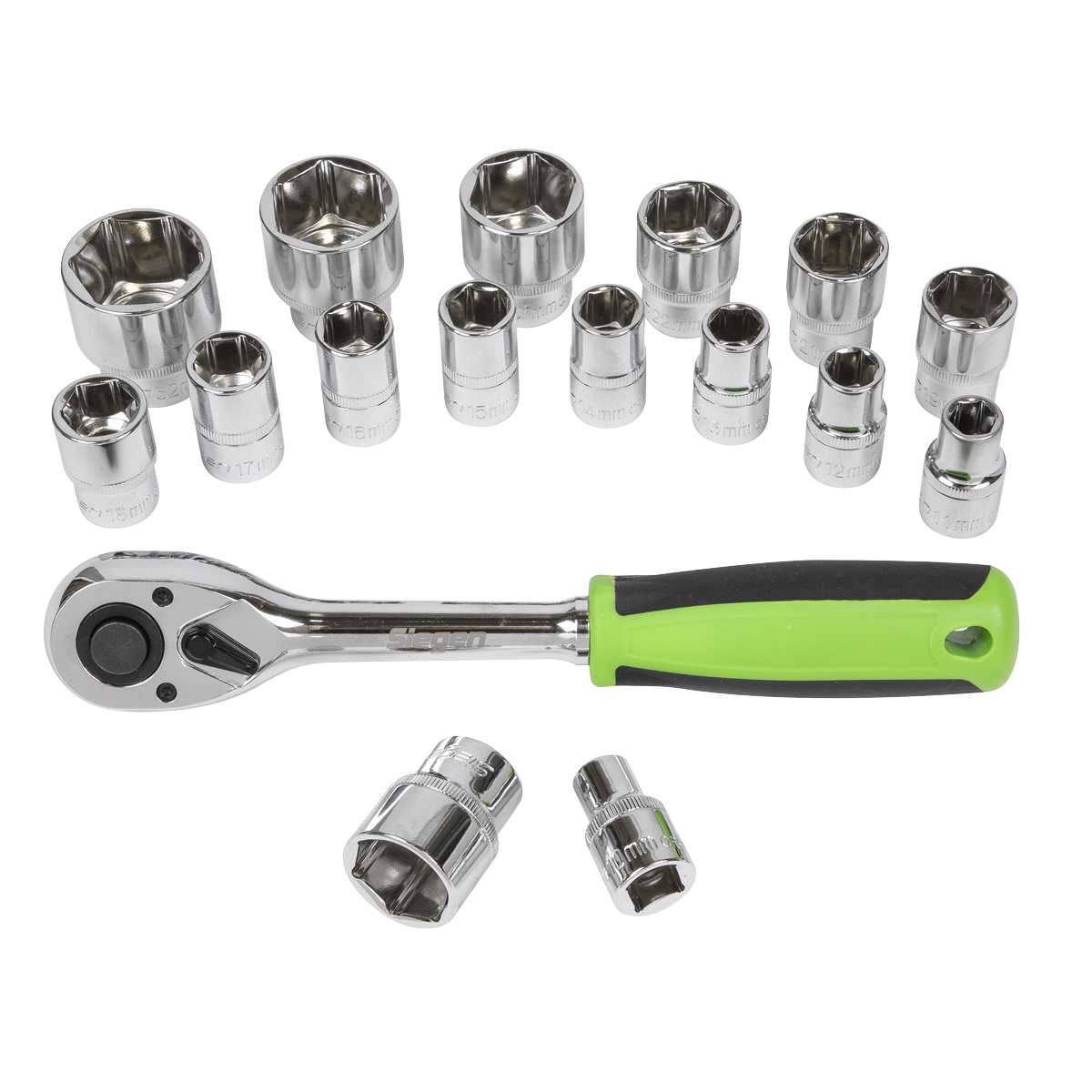 Sealey Socket Set 17 Pieces 1/2" Square Drive 6 Point WallDrive Metric S01245