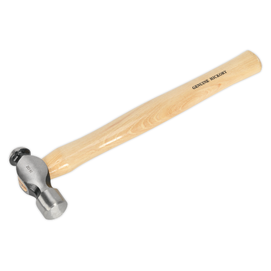Sealey Ball Pein Hammer Hickory Shaft Drop-Forged Carbon Steel Head 1lb BPH16
