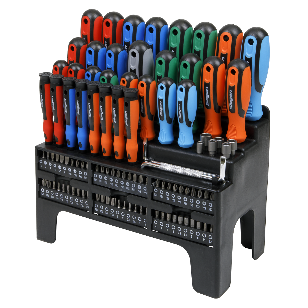Sealey Screwdriver Bit Nut Driver Set 100 Pieces Slotted TRX-Star S01248