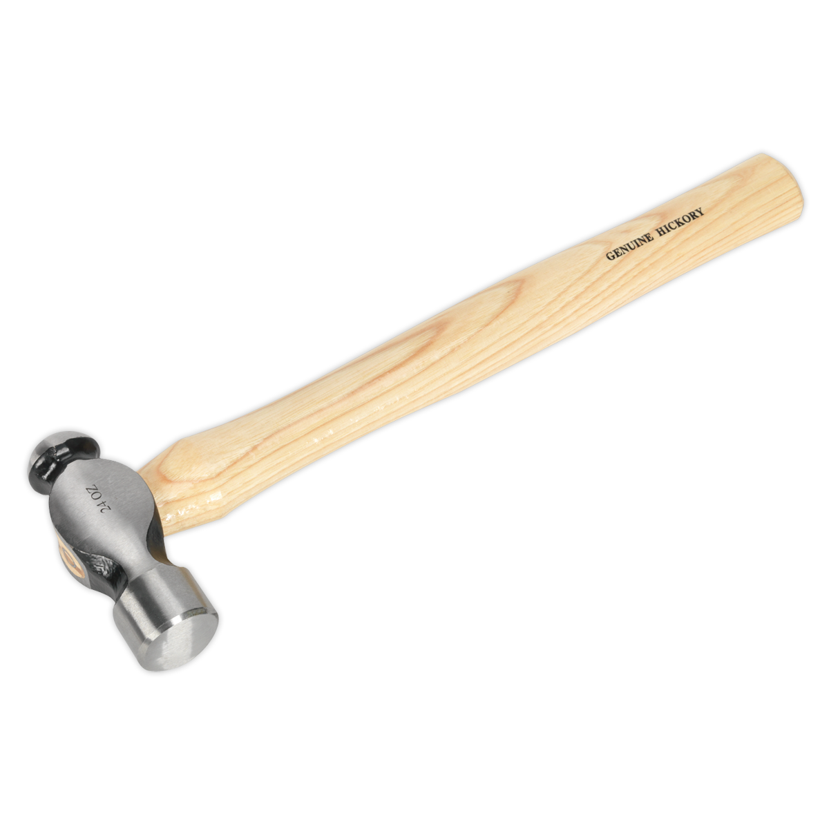 Sealey Ball Pein Hammer Hickory Shaft Drop-Forged Carbon Steel Head 1.5lb BPH24