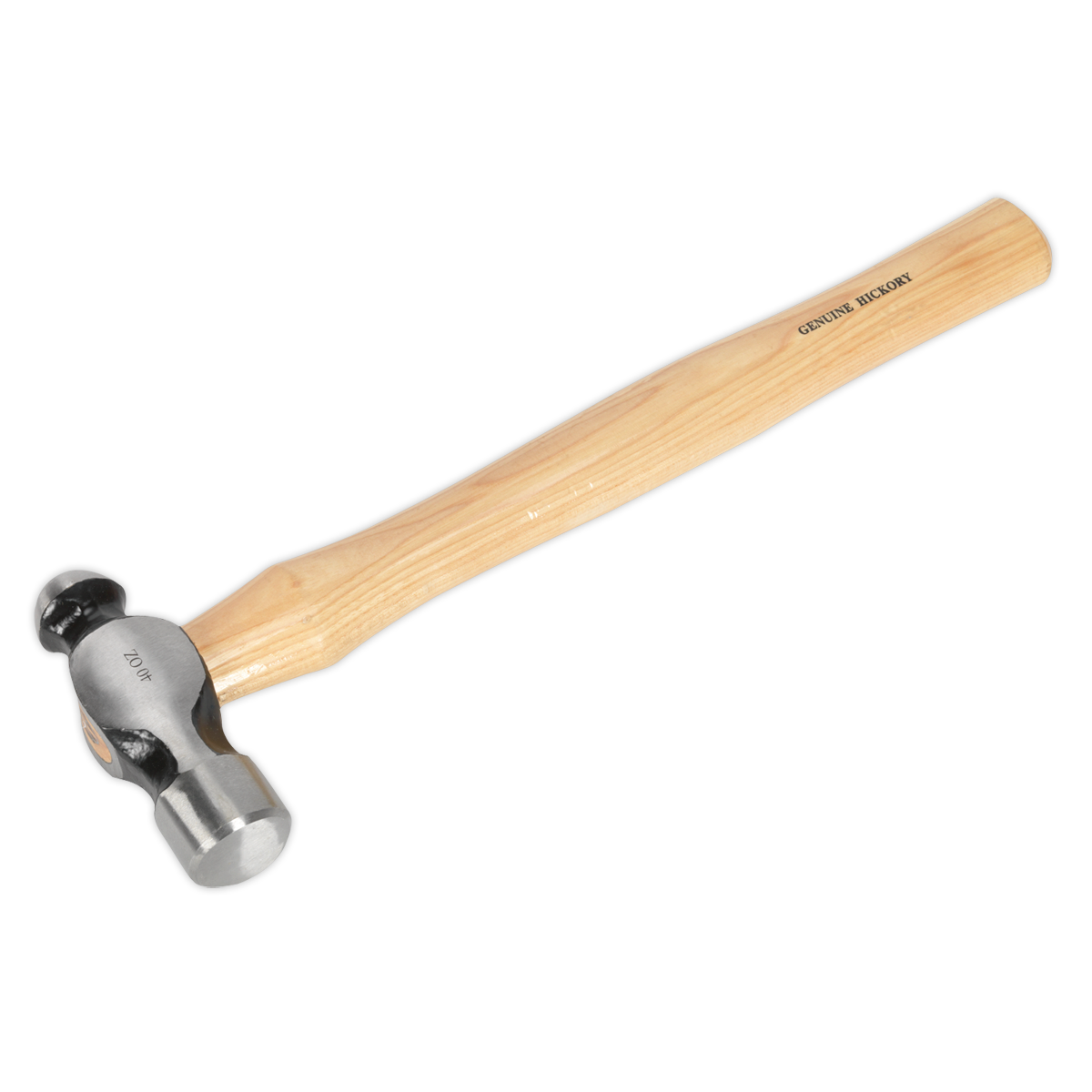 Sealey Ball Pein Hammer Hickory Shaft Drop-Forged Carbon Steel Head 2.5lb BPH40