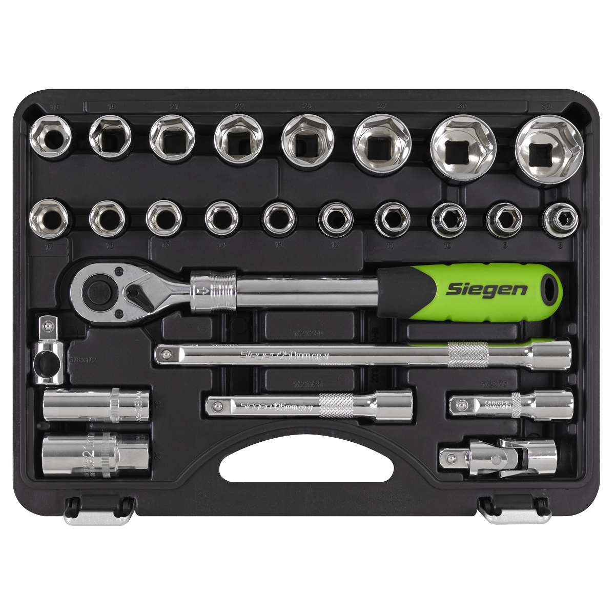 Sealey Siegen Extending Ratchet Socket Set 1/2" Square Drive 26 Pieces S01288