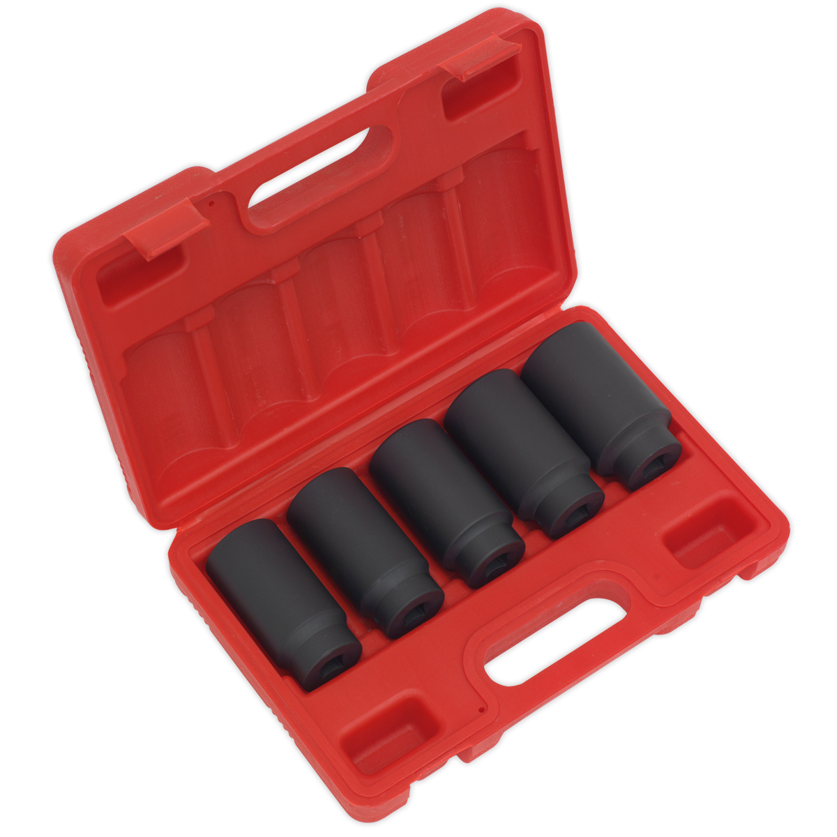 Sealey Impact Hub Nut Socket Set 5 Pieces 1/2" Square Drive Tool Kit SX050