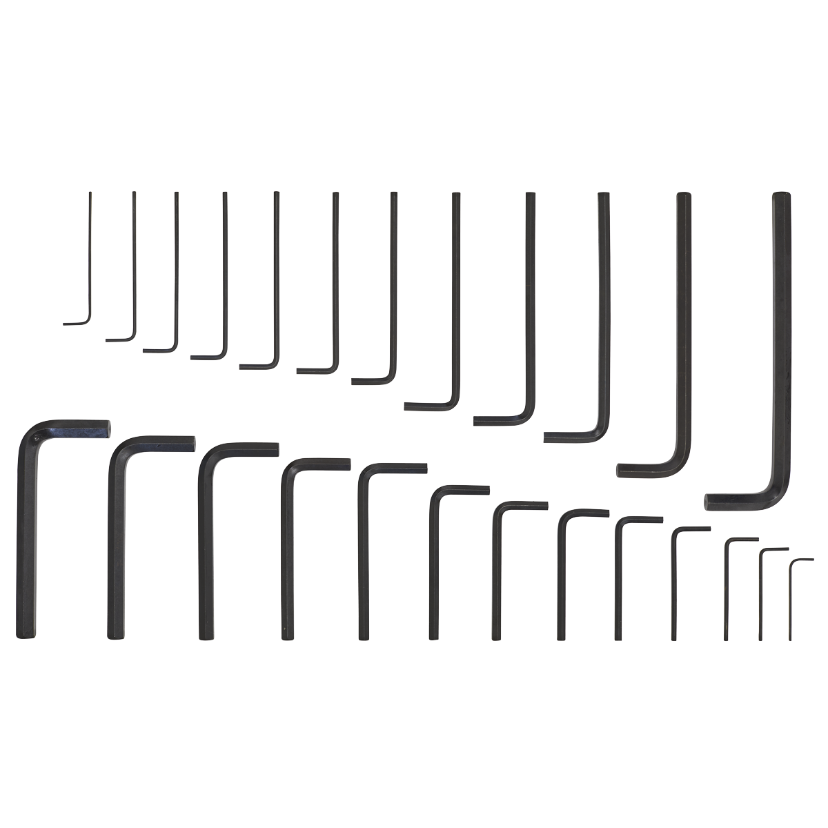 Sealey 25 Pieces Imperial & Metric Hex Key Set Chrome Vanadium Steel S0465
