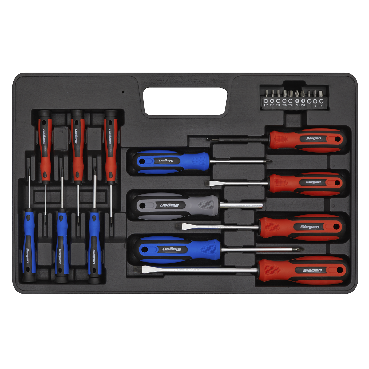 Sealey Soft Grip Screwdriver/Bit Set Chrome Vanadium Steel Shafts 23 Pcs S0598