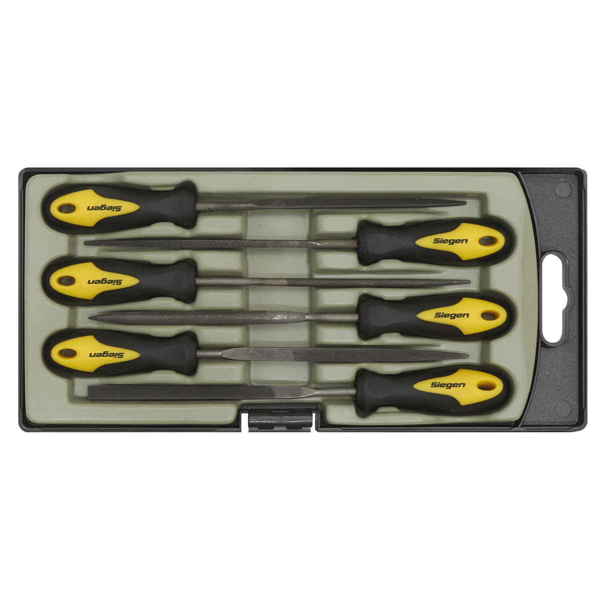 Sealey 100mm Needle File Set With Comfort Soft Grip Handles 6 Pieces S0628