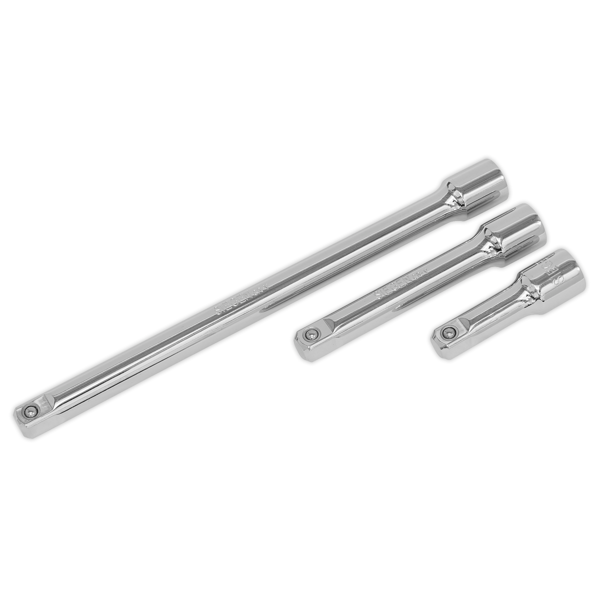 Sealey Extension Bar Set 1/2" Drive 3 Pieces Chrome Vanadium Steel Shafts S0720