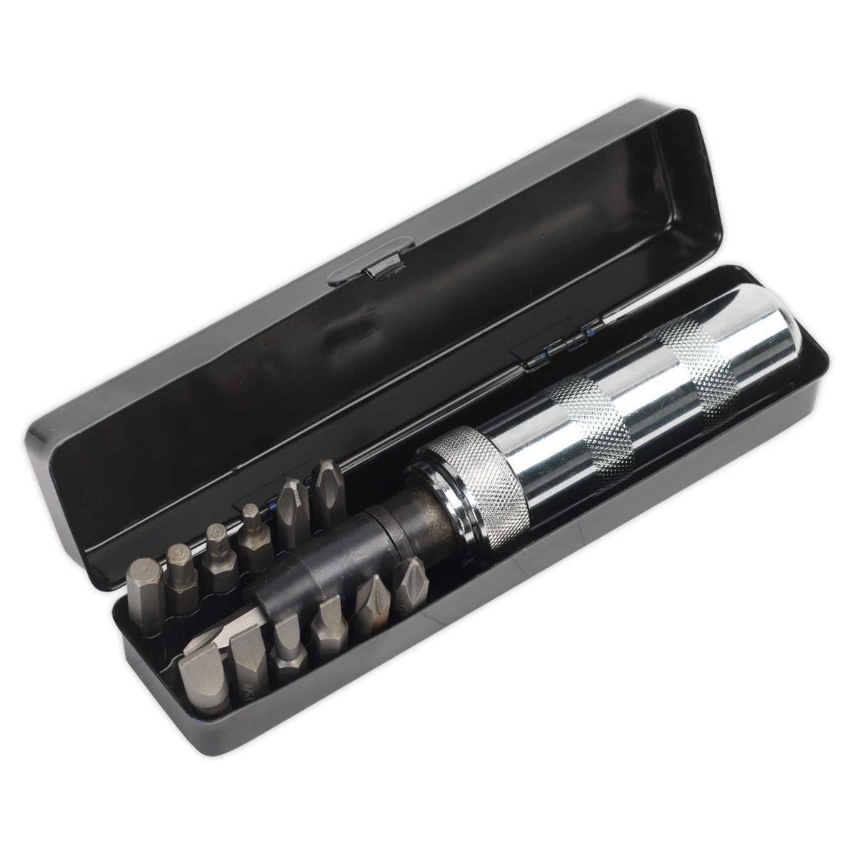 Sealey 15 Pieces Impact Driver Set With Chrome Vanadium Steel Bits Silver S0844