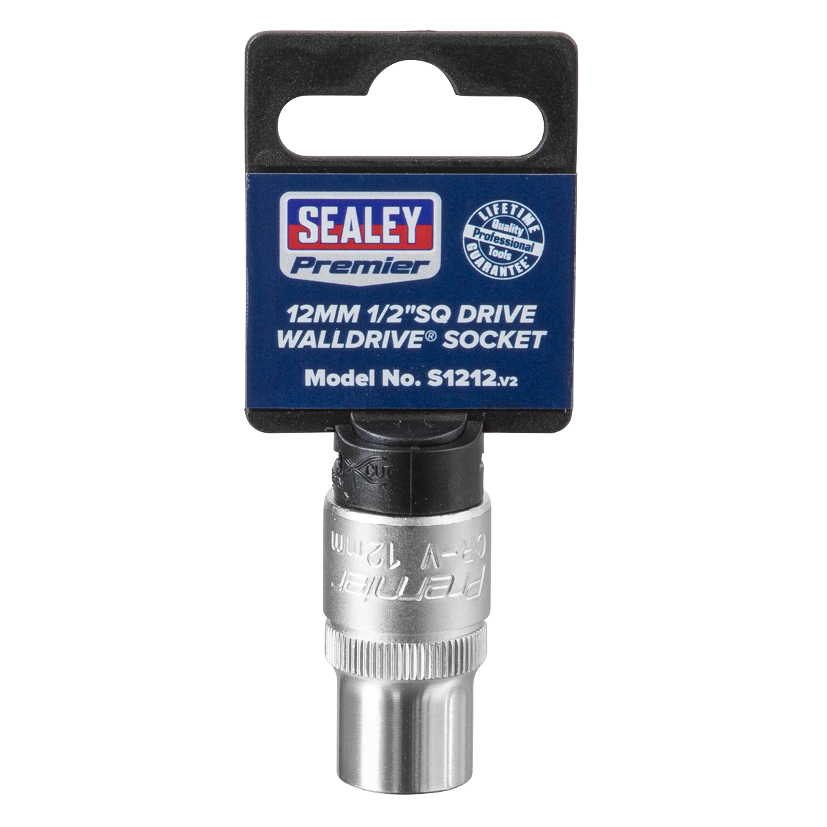 Sealey WallDrive Socket Tool 12mm 1/2" Square Drive Chrome Vanadium Steel S1212