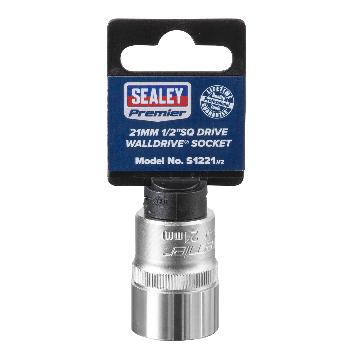 Sealey WallDrive Socket Tool 21mm 1/2" Square Drive Chrome Vanadium Steel S1221