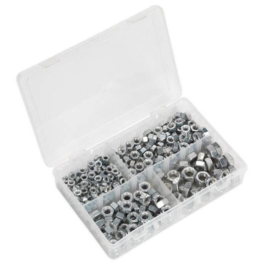 Sealey Steel Nut Assortment 320pc 1/4"-1/2" Imperial UNF DIN 934 AB029SN