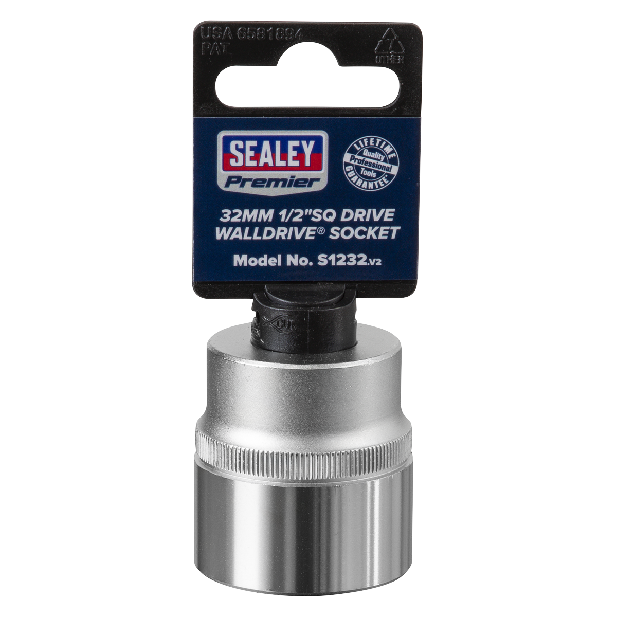Sealey WallDrive Socket Tool 32mm 1/2" Square Drive Chrome Vanadium Steel S1232