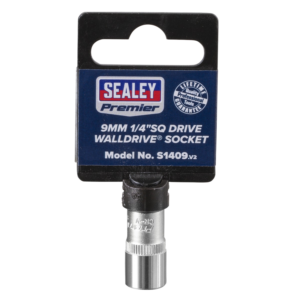 Sealey WallDrive Socket Tool 9mm 1/4" Square Drive Chrome Vanadium Steel S1409