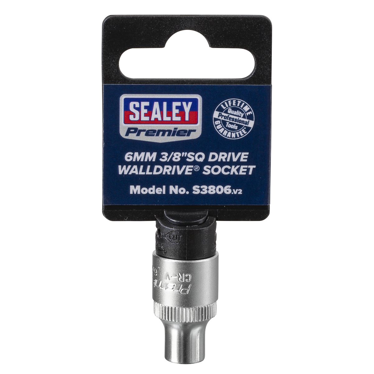 Sealey WallDrive Socket Tool 6mm 3/8" Square Drive Chrome Vanadium Steel S3806