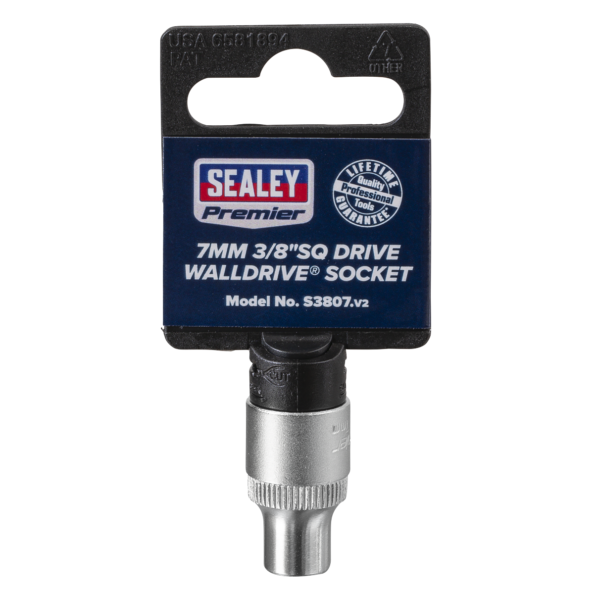 Sealey WallDrive Socket Tool 7mm 3/8" Square Drive Chrome Vanadium Steel S3807