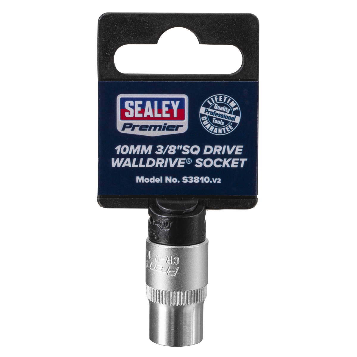Sealey WallDrive Socket Tool 10mm 3/8" Square Drive Chrome Vanadium Steel S3810