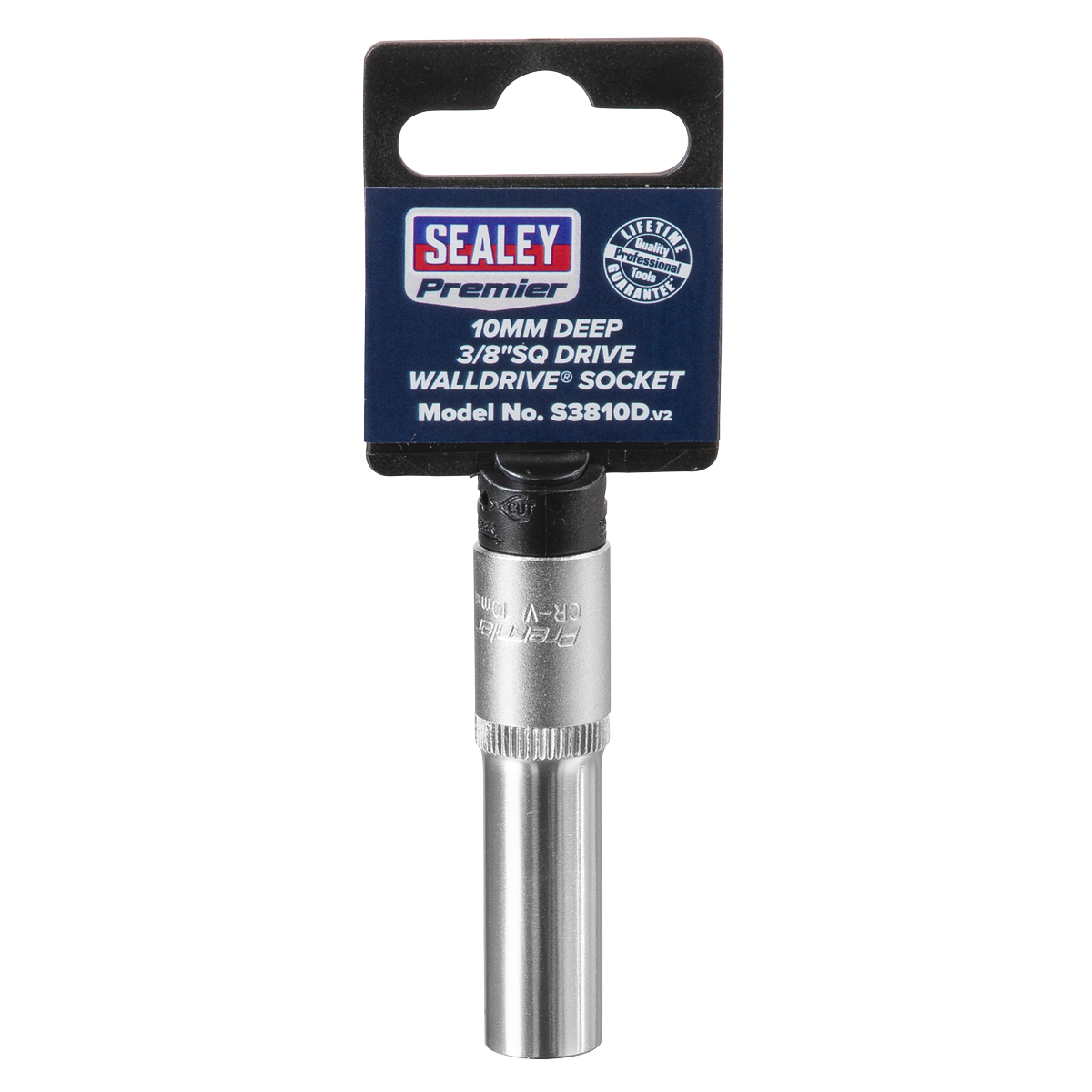 Sealey WallDrive Socket 10mm Deep 3/8" Square Drive Chrome Vanadium Steel S3810D