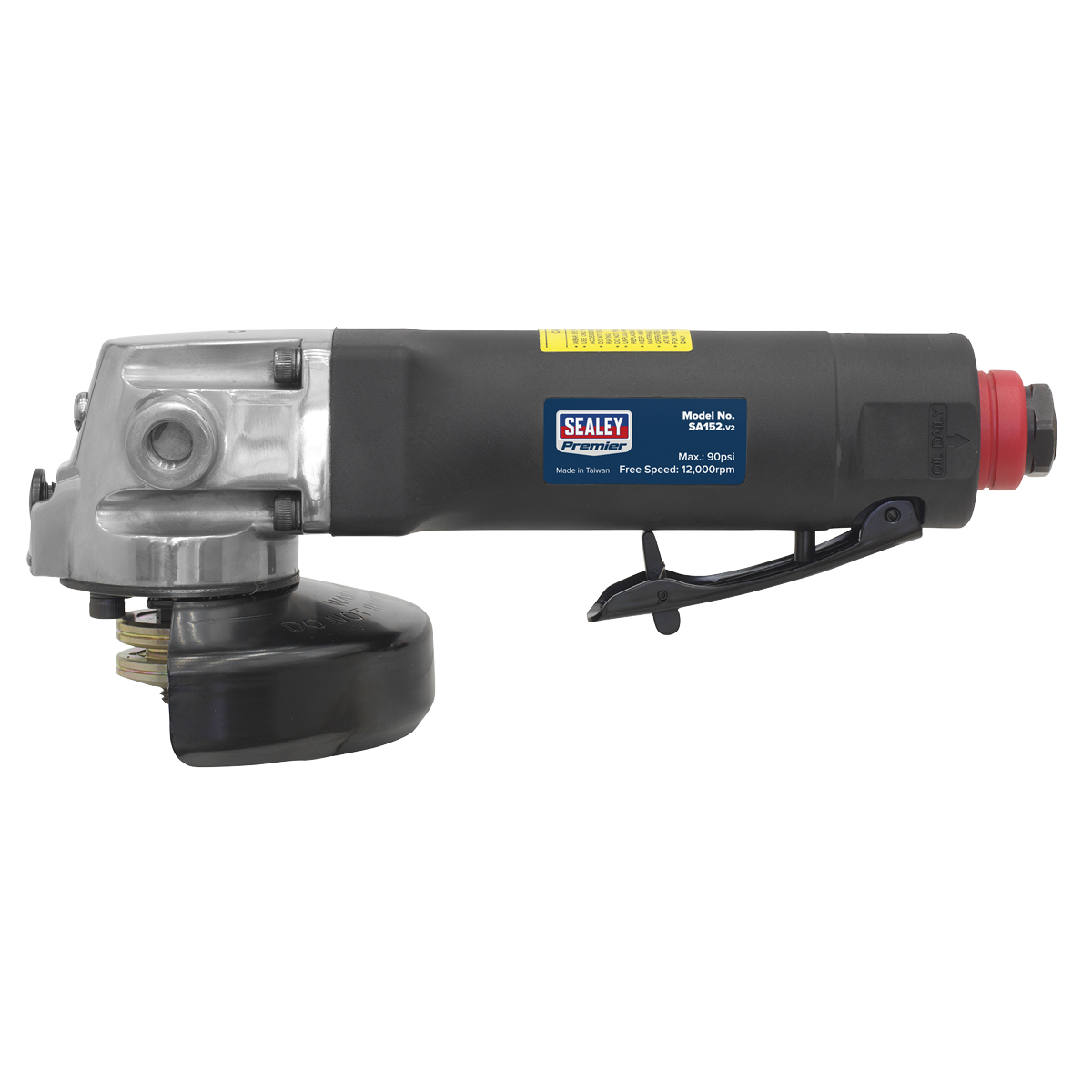 Sealey Ø100mm Air Angle Grinder Composite Body With Side Handle & Spanner SA152