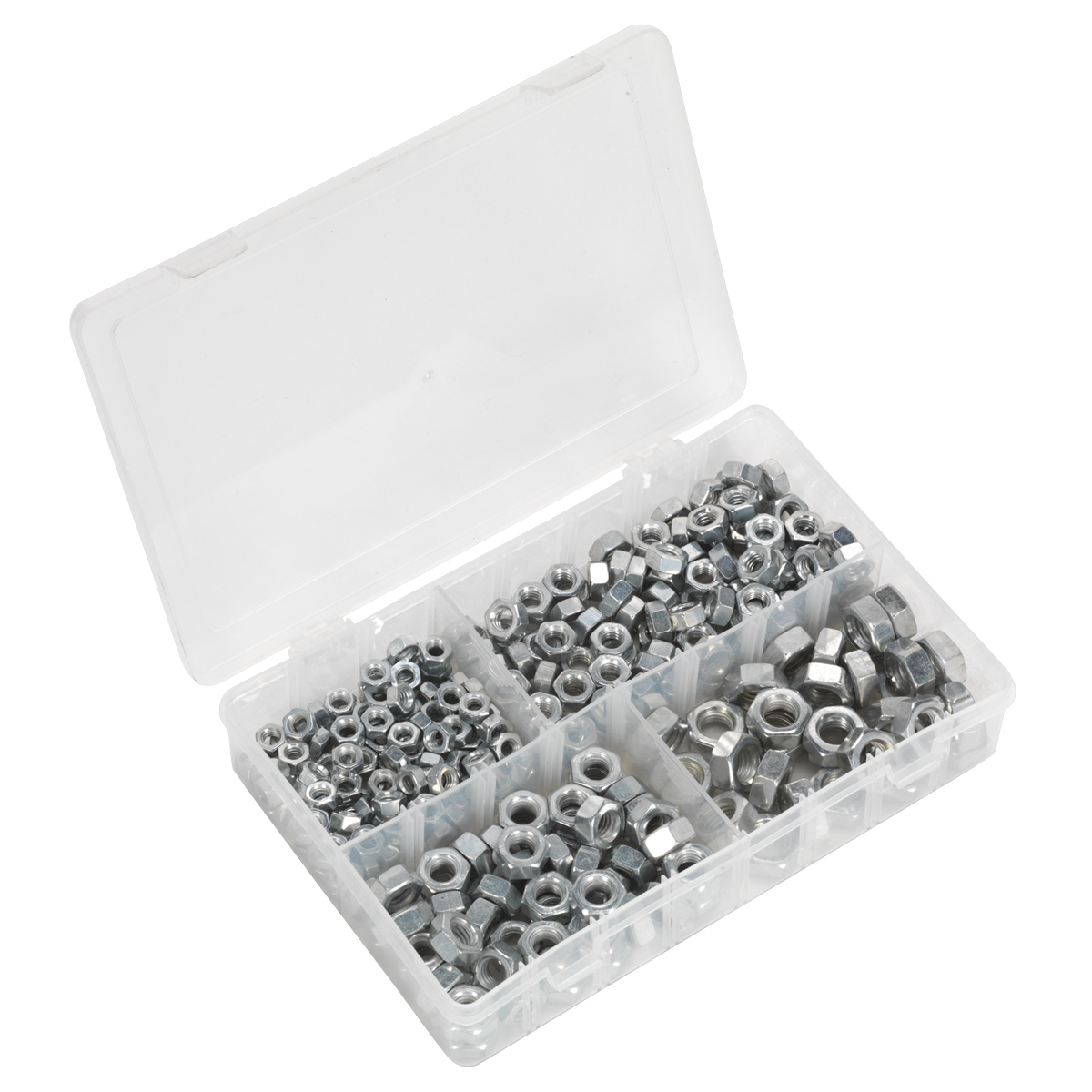 Sealey Steel Nut Assortment 320 Pieces 1/4" - 1/2" Imperial UNC DIN 934 AB030SN