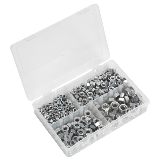 Sealey Steel Nut Assortment 320 Pieces 1/4" - 1/2" Imperial UNC DIN 934 AB030SN