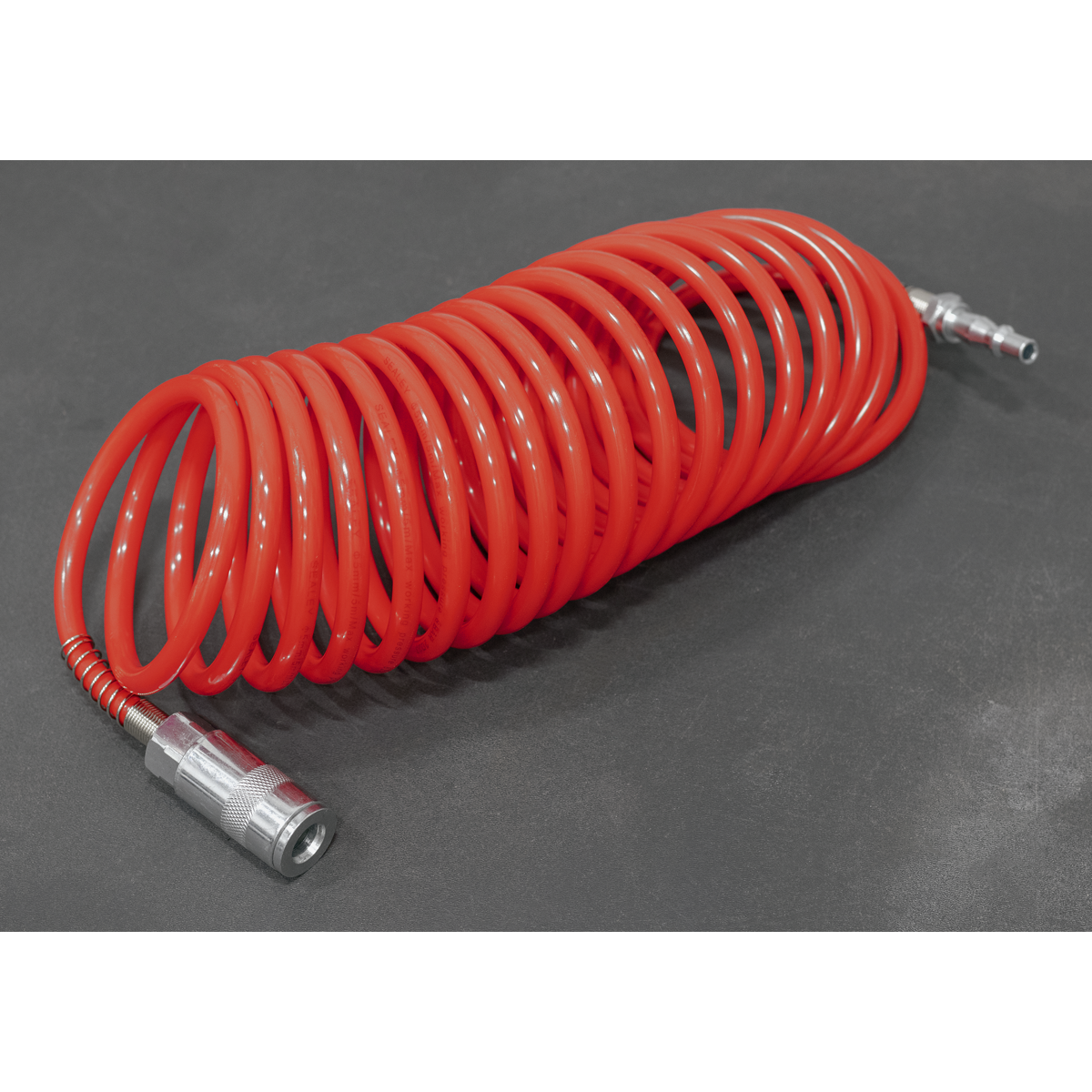 Sealey Coiled Air Hose 5 Metres Ø5mm With Quick Couplings Polyethylene SA305