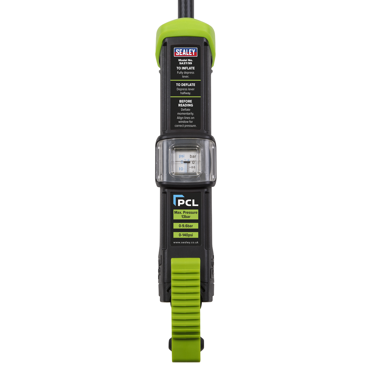 Sealey Twin Push On Connector Tyre Inflator Airlite Eco 205mm Hose SA37/99